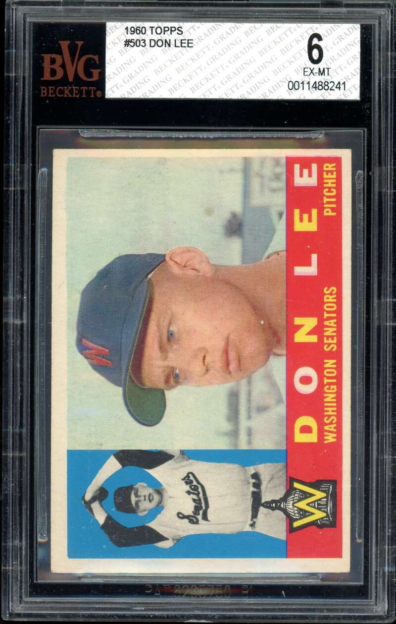 Don Lee Card 1960 Topps #503 BGS BVG 6 Image 1