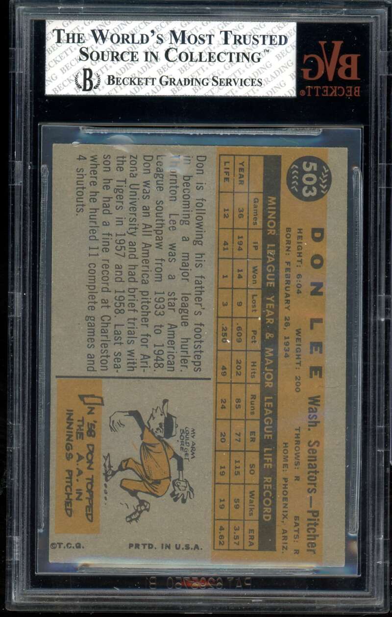 Don Lee Card 1960 Topps #503 BGS BVG 6 Image 2