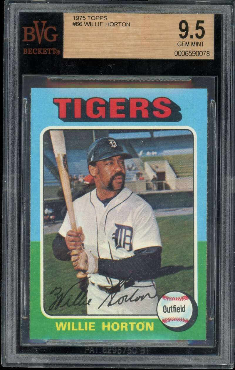 Willie Horton Card 1975 Topps (pop 1) #66 BGS BVG 9.5 Image 1