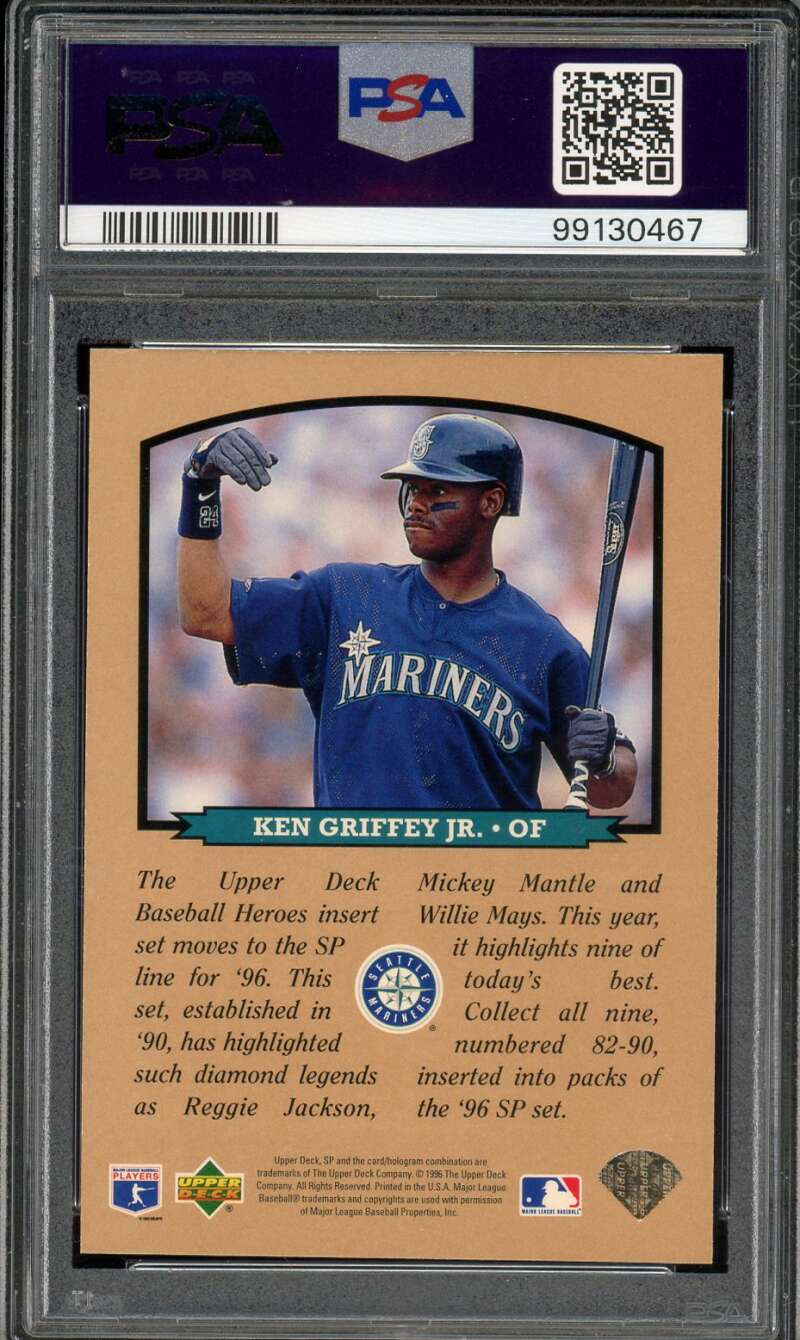 Ken Griffey Jr. Card 1996 SP Baseball Heroes (pop 7) #nno PSA 9 Image 2