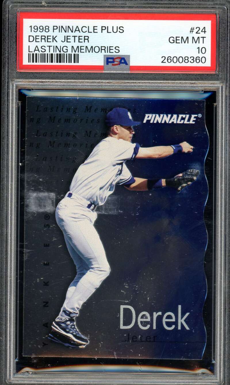 Derek Jeter Card 1998 Pinnacle Plus Lasting Memories (pop 11) #24 PSA 10 Image 1