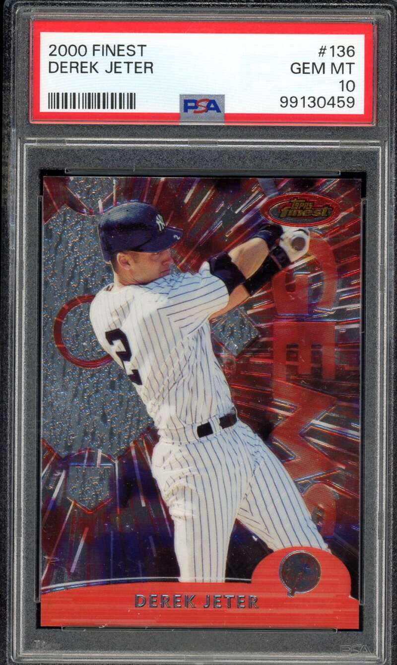 Derek Jeter Card 2000 Finest #136 PSA 10 Image 1