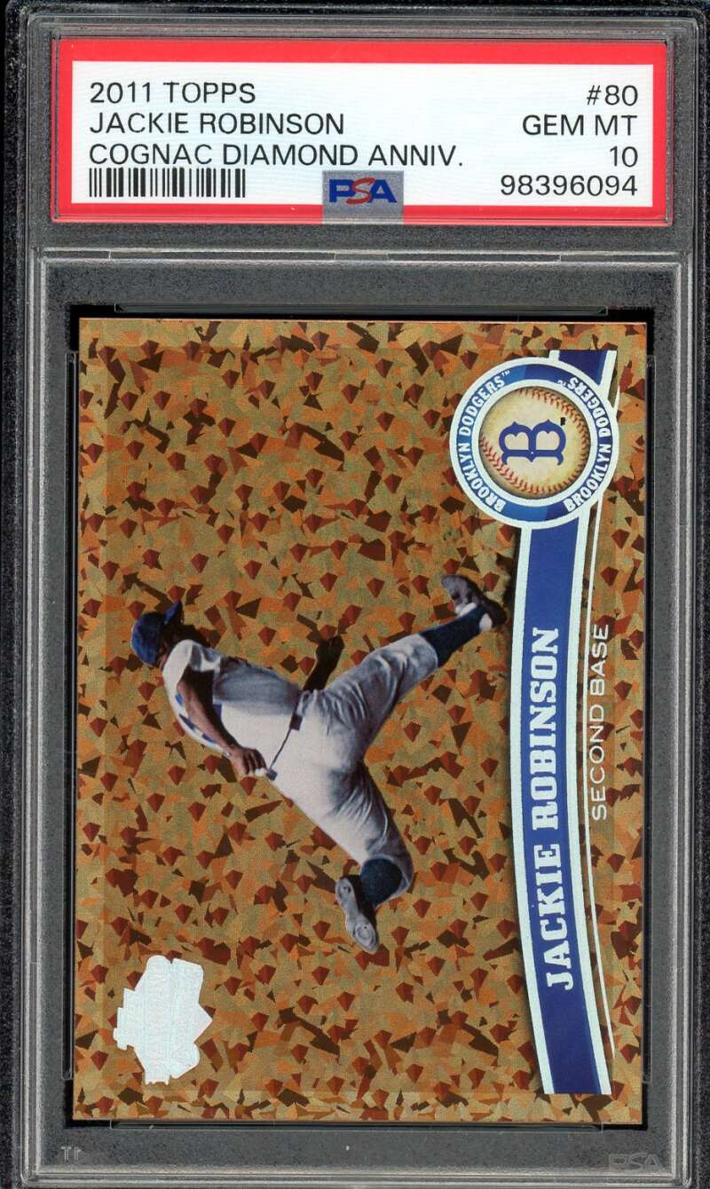 Jackie Robinson Card 2011 Topps Cognac Diamond Anniversary (pop 11) #80 PSA 10 Image 1