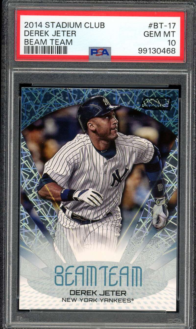 Derek Jeter Card 2014 Stadium Club Beam Team (pop 7) #BT-17 PSA 10 Image 1