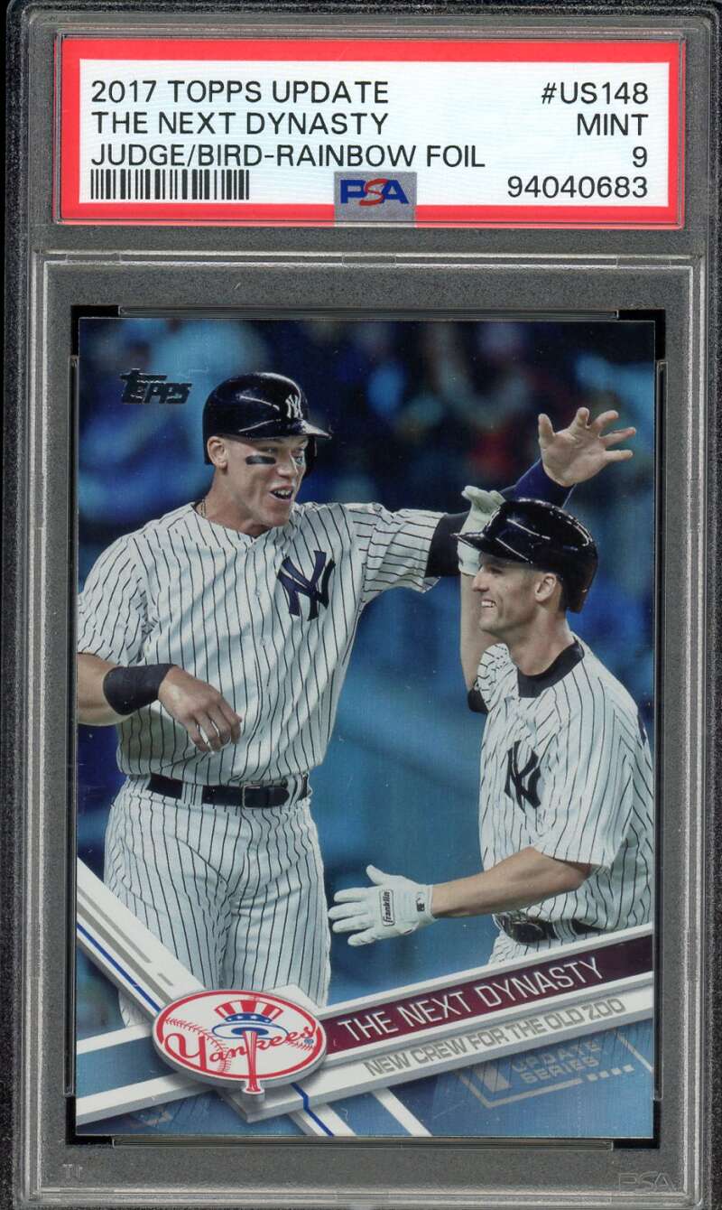 Aaron Judge Rookie Card 2017 Topps Update Rainbow Foil #US148 PSA 9 Image 1