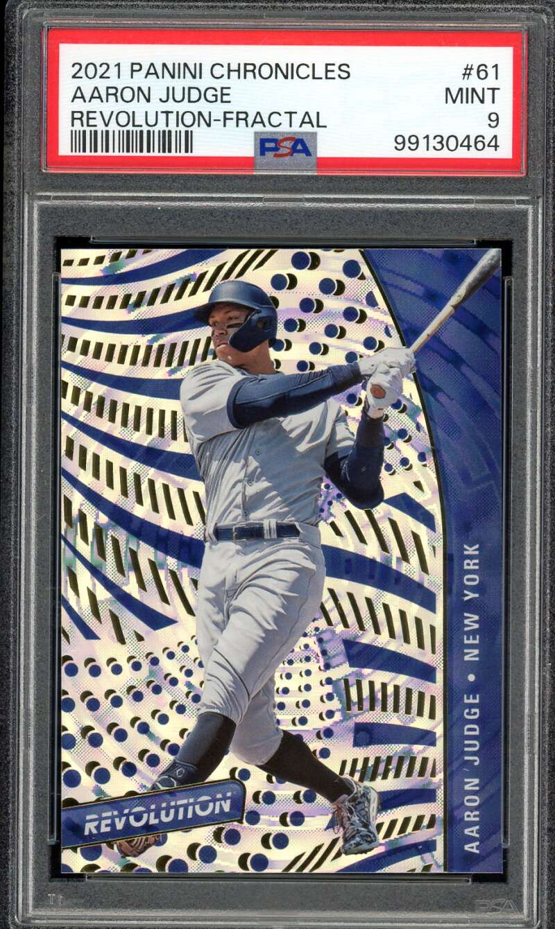 Aaron Judge Card 2021 Panini Chronicles Revolution Fractal (pop 1) #61 PSA 9 Image 1