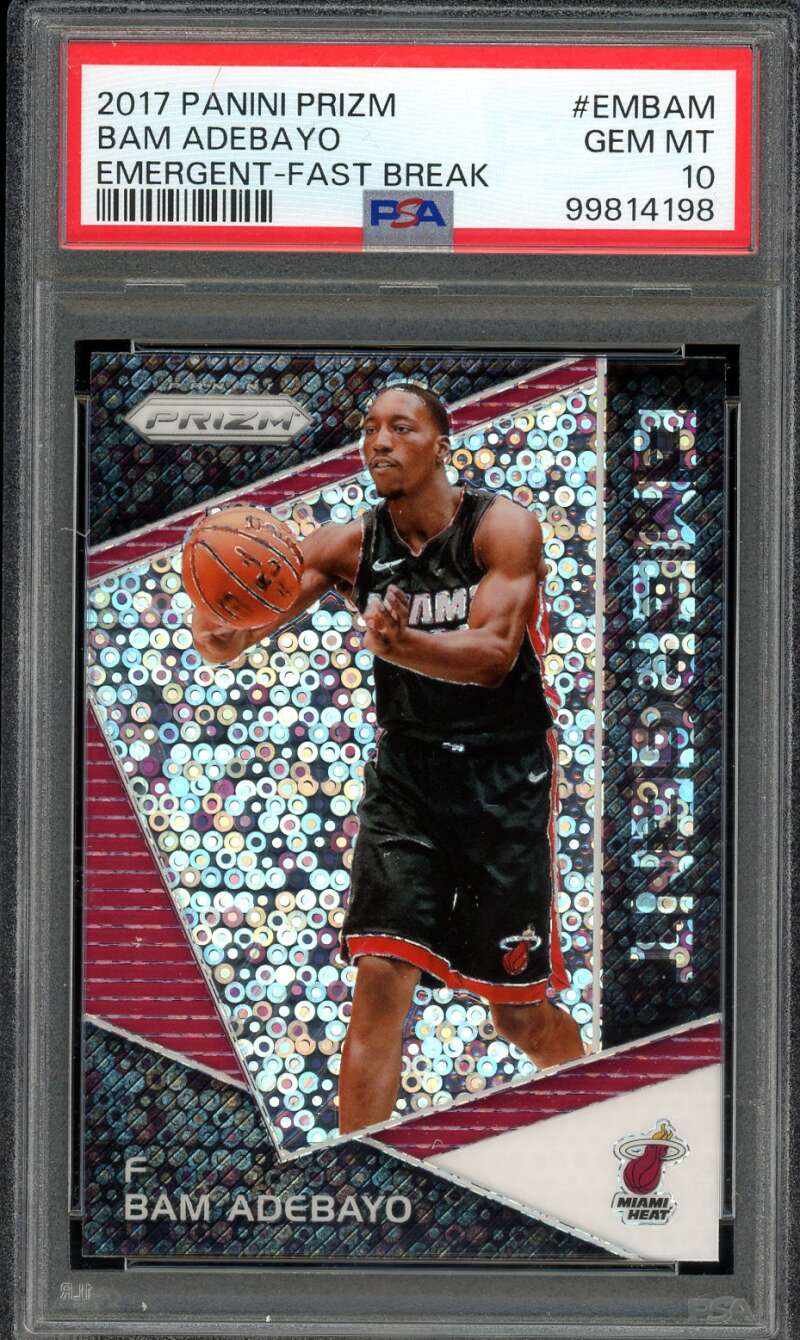 Bam Adebayo Rookie Card 2017-18 Panini Prizm Emergent Fast Break #EMBAM PSA 10 Image 1