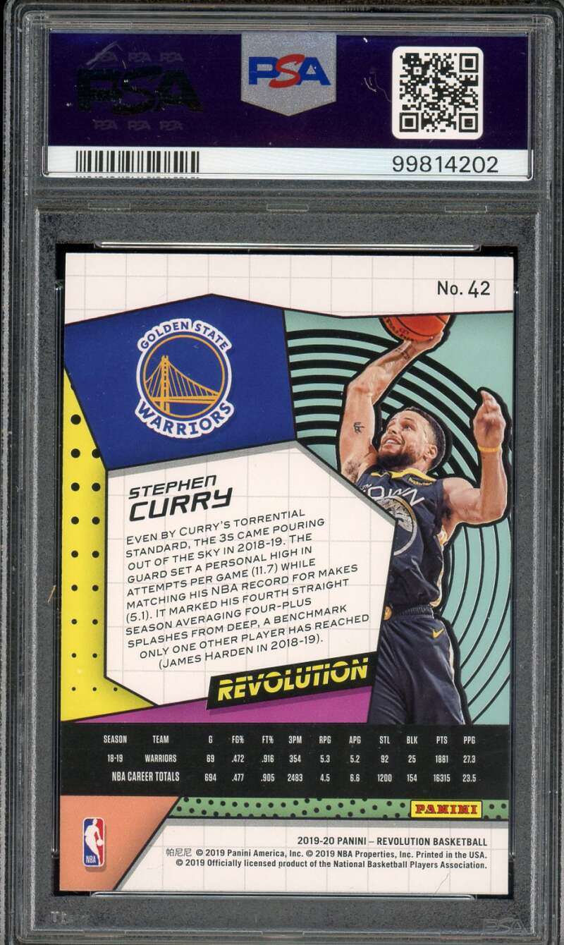 Stephen Curry Card 2019-20 Panini Revolution #42 PSA 10 Image 2