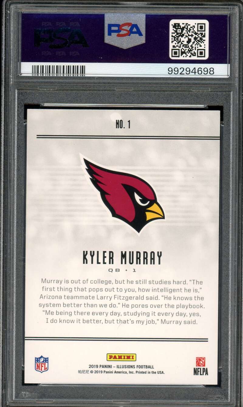 Kyler Murray Rookie Card 2019 Panini Illusions Retail #1 PSA 9 Image 2