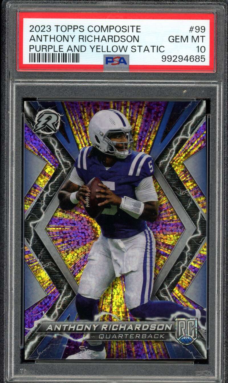 Anthony Richardson Rookie 2023 Topps Composite Purple Yellow Static #99 PSA 10 Image 1