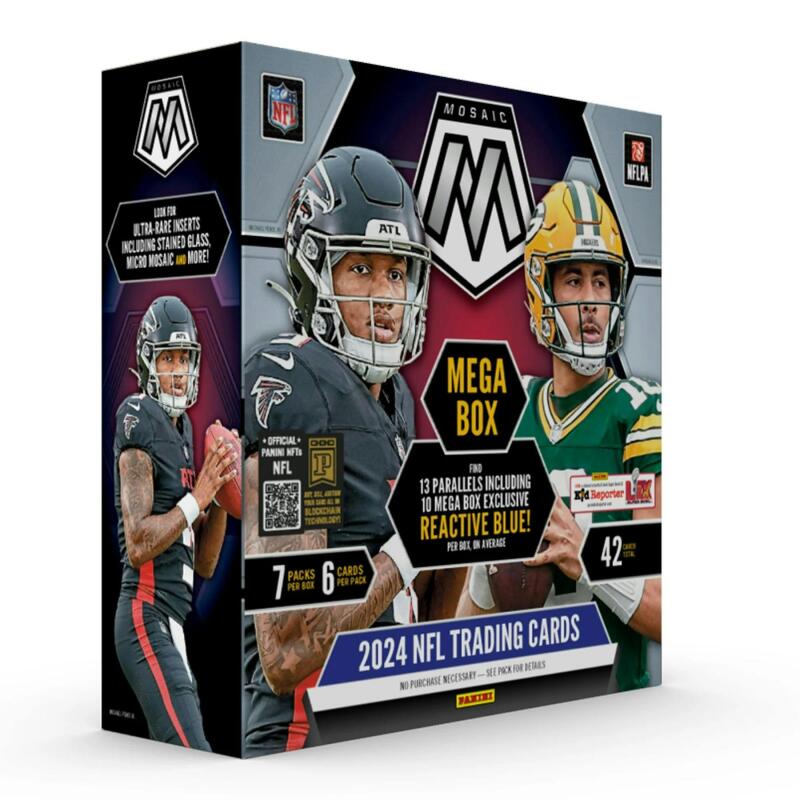 2024 Panini Mosaic Football Mega Box (Reactive Blue Parallels!) Image 1