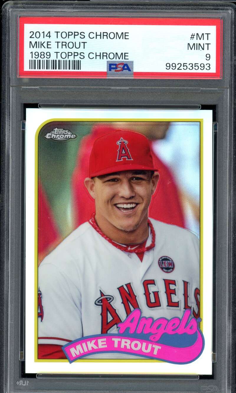 Mike Trout Card 2014 Topps Chrome 1989 Topps Chrome #MT PSA 9 Image 1