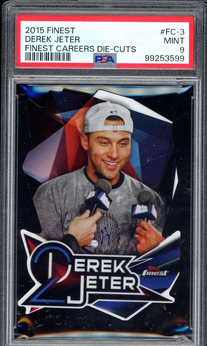 Derek Jeter Card 2015 Finest Finest Careers Die-Cuts #FC-3 (pop 3) PSA 9 Image 1