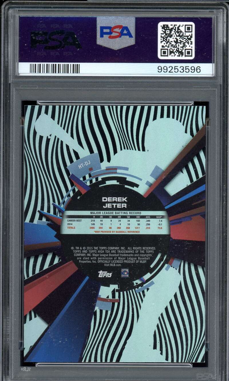 Derek Jeter Card 2015 Topps High Tek Gray Jersey Waves (pop 6) #Ht-Dj PSA 9 Image 2