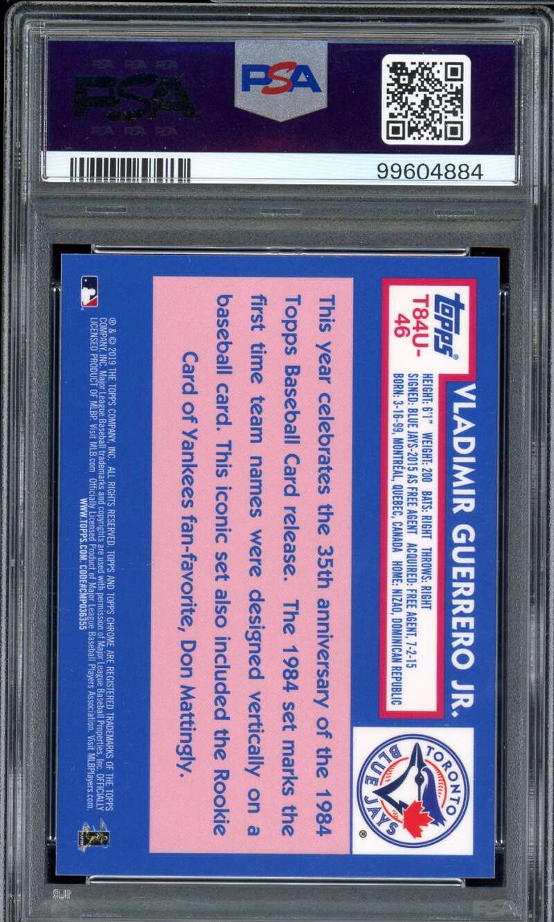 Vladimir Guerrero Jr. Card 2019 Topps Silver Pack 1984 Chrome Promo #46 PSA 10 Image 2