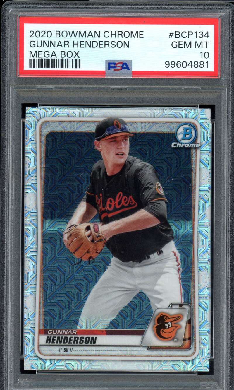 Gunnar Henderson Rookie Card 2020 Bowman Chrome Mega Box #BCP-134 PSA 10 Image 1