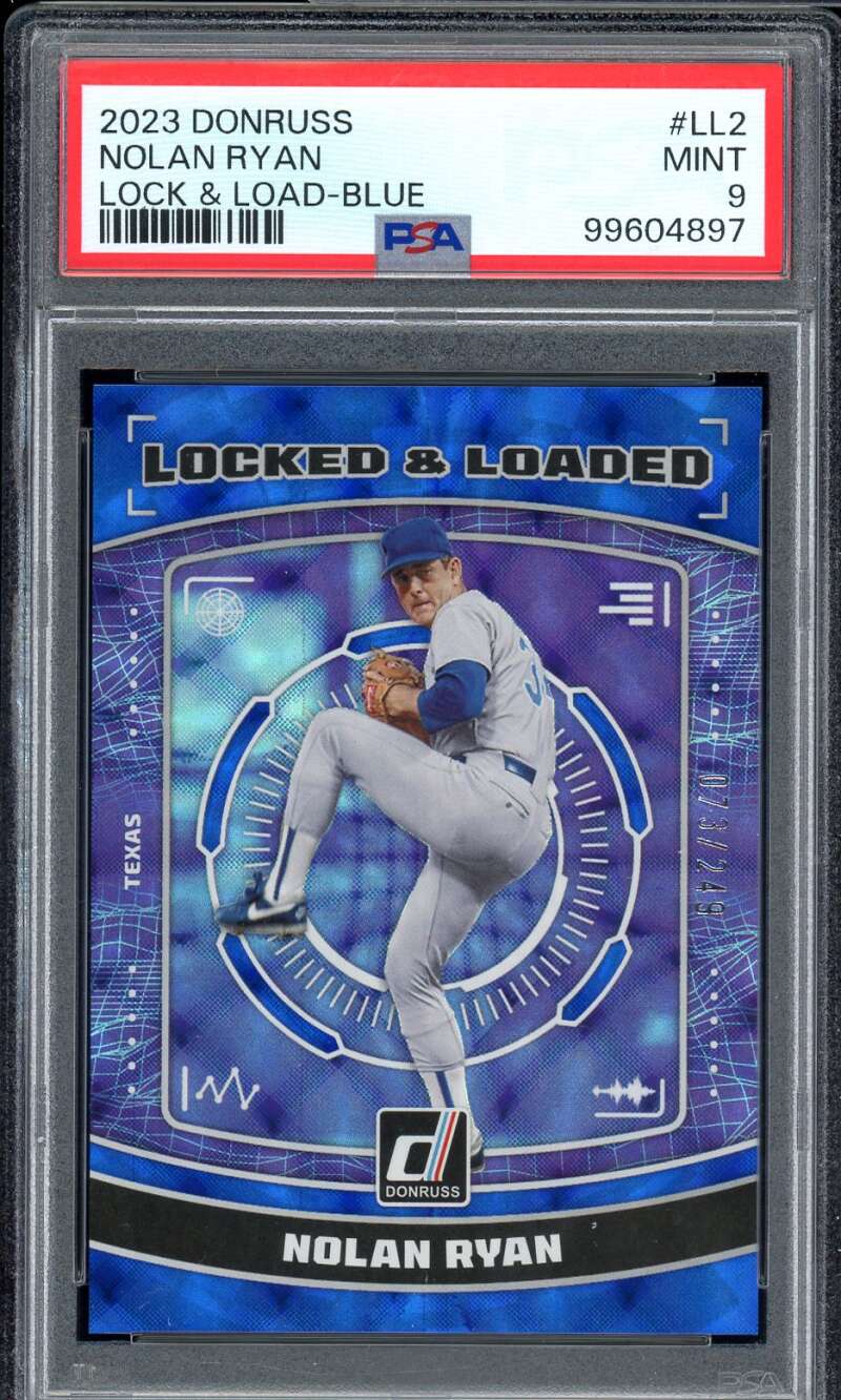 Nolan Ryan Card 2023 Donruss Lock Load Blue (pop 1) #LL2 PSA 9 Image 1