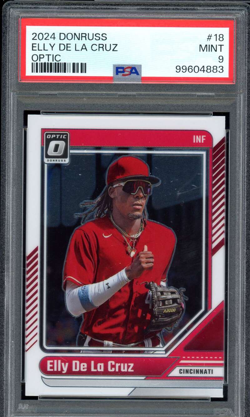 Elly De La Cruz Rookie Card 2024 Donruss Optic #18 PSA 9 Image 1