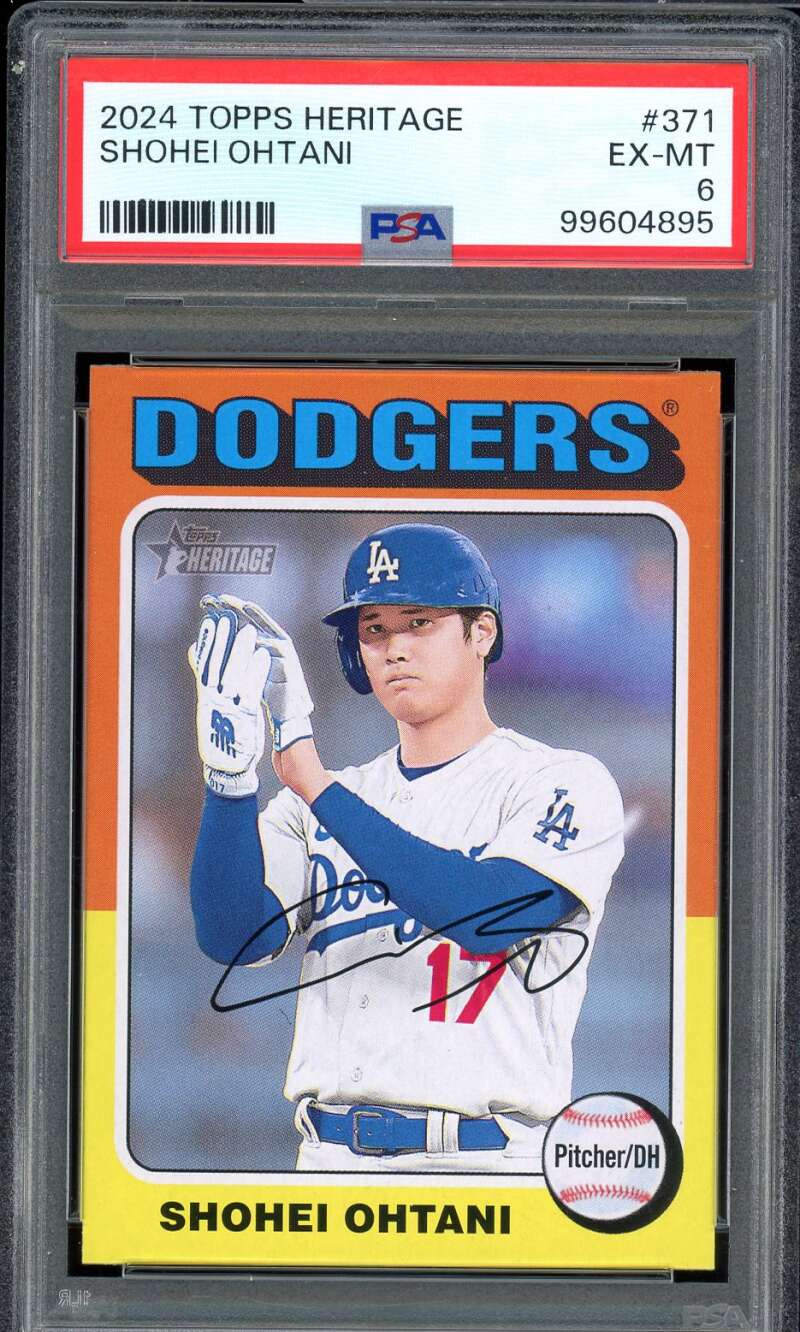 Shohei Ohtani Card 2024 Topps Heritage #371 PSA 6 Image 1