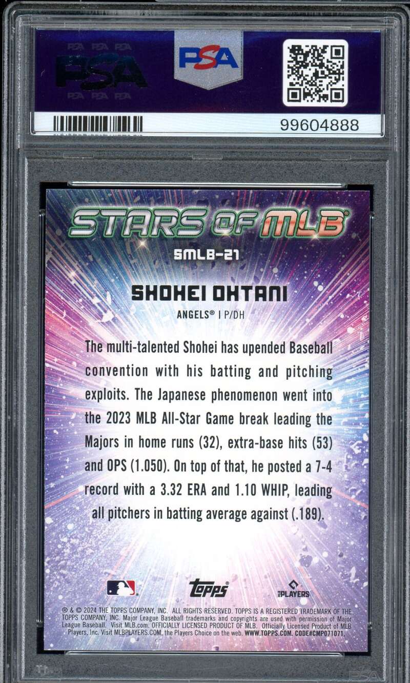 Shohei Ohtani Card 2024 Topps Stars Of MLB #SMLB21 PSA 9 Image 2