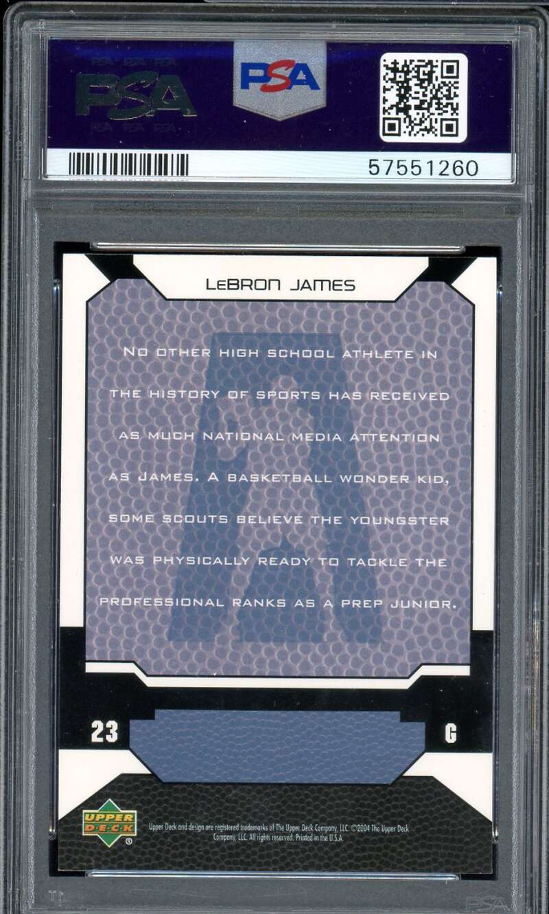 LeBron James Card 2004-05 Upper Deck Naxcom Exclusive Promo #nno PSA 9 Image 2