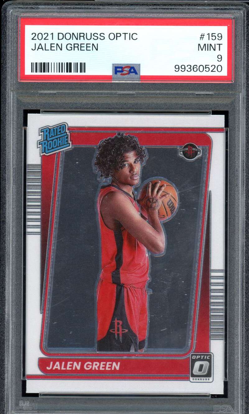 Jalen Green Rookie Card 2021-22 Donruss Optic #159 PSA 9 Image 1