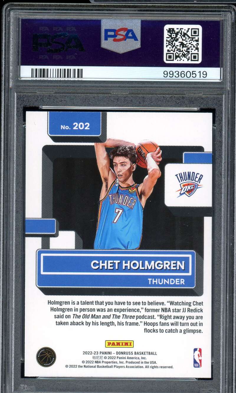 Chet Holmgren Rookie Card 2022-23 Donruss #202 PSA 9 Image 2