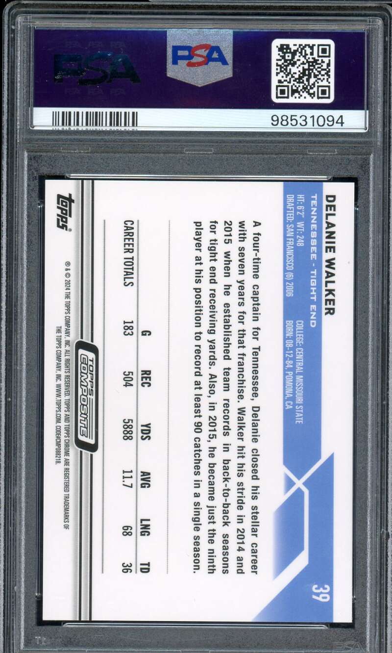 Delanie Walker Card 2023 Topps Composite Superfractor (1 of 1) #39 PSA 8 Image 2