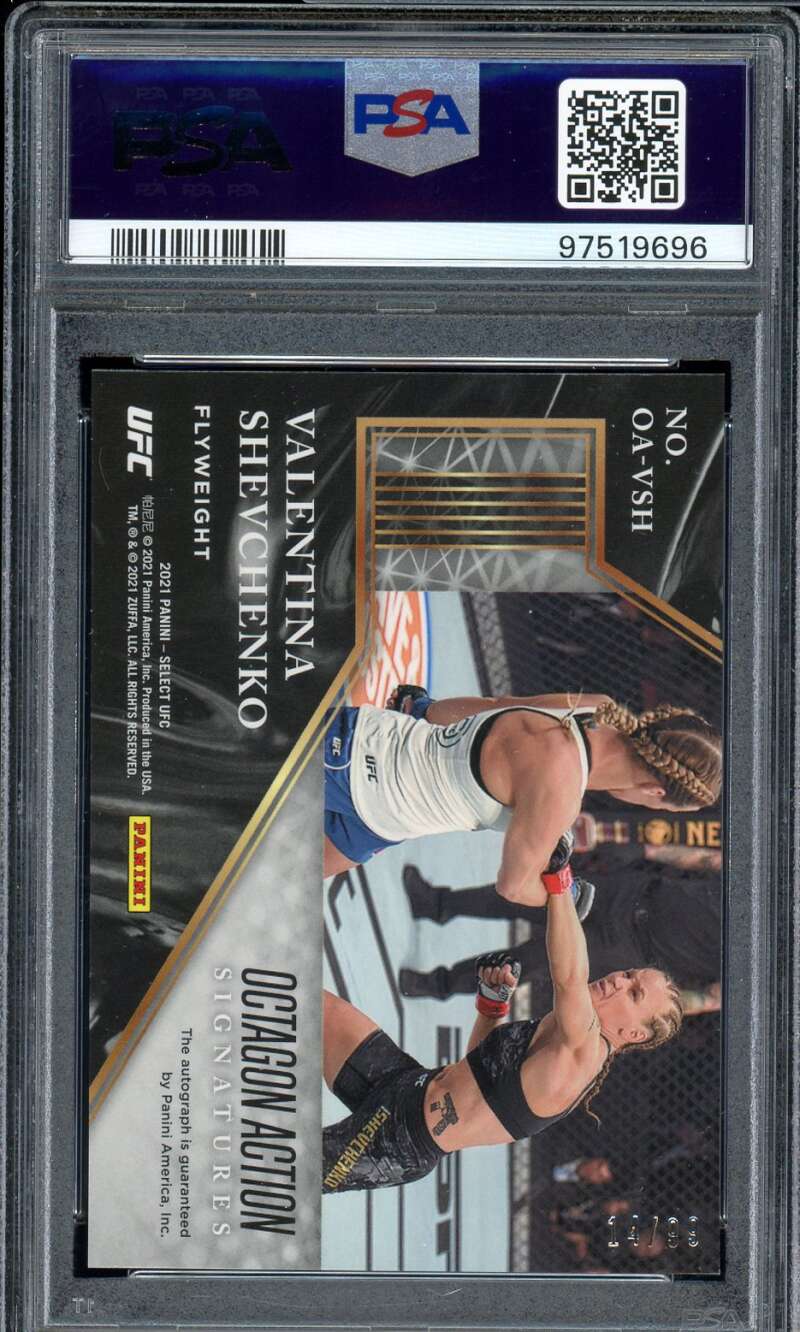 Valentina Shevchenko Card 2021 Select UFC Octagon Action Signatures #VSH PSA 10 Image 2