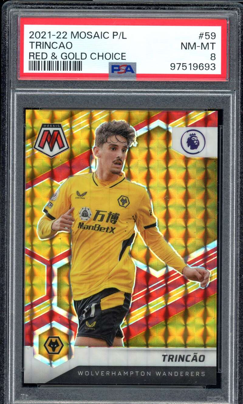 Trincao Card 2021-22 Mosaic P/L Red Gold Choice (pop 1) #59 PSA 8 Image 1