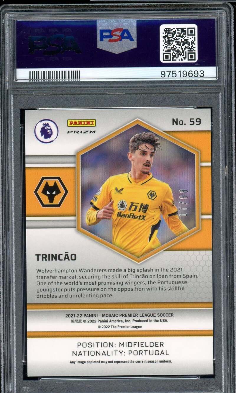 Trincao Card 2021-22 Mosaic P/L Red Gold Choice (pop 1) #59 PSA 8 Image 2