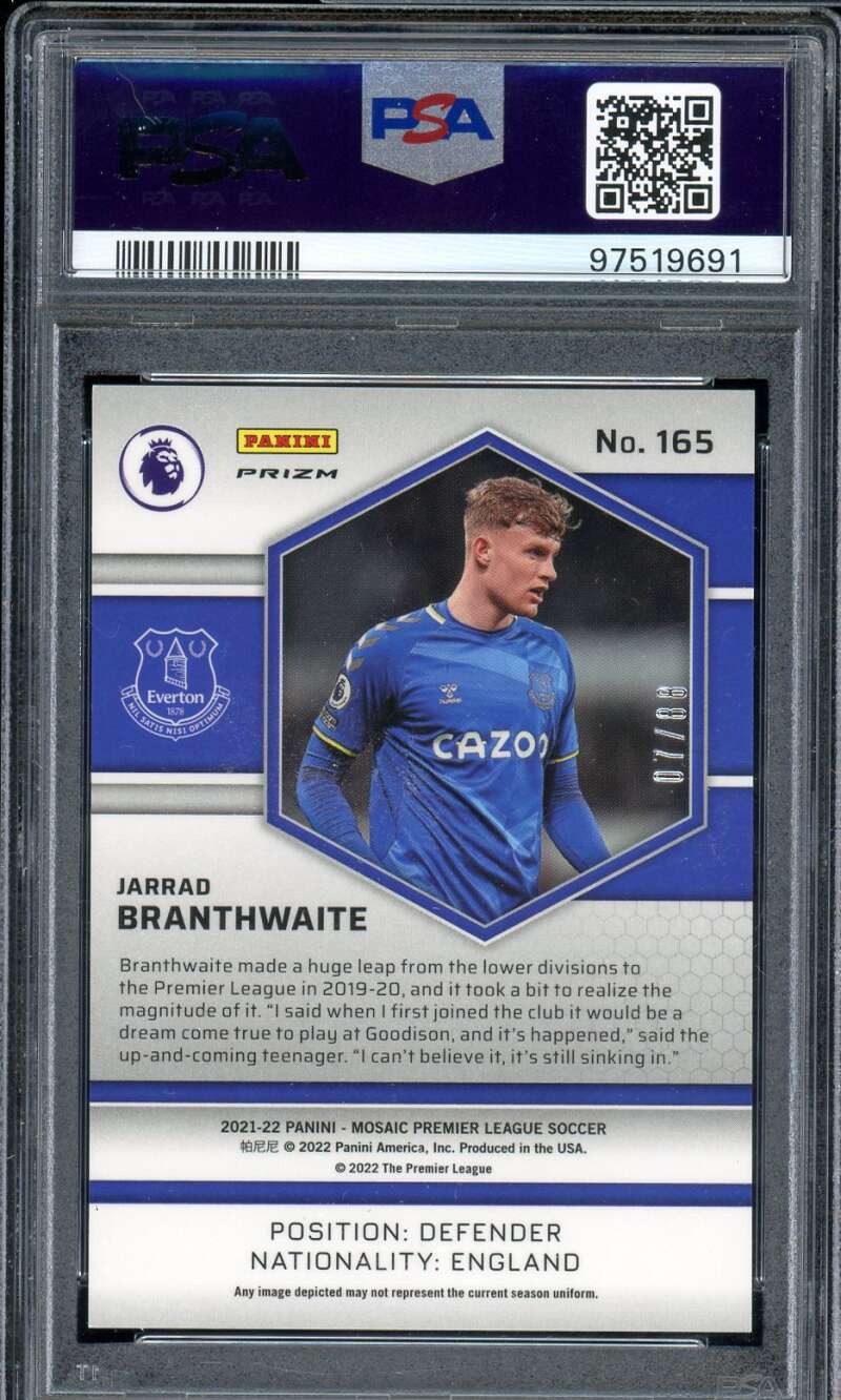 Jarrad Branthwaite Rookie 2021-22 Mosaic P/L Red Gold Choice (pop 2) #165 PSA 10 Image 2
