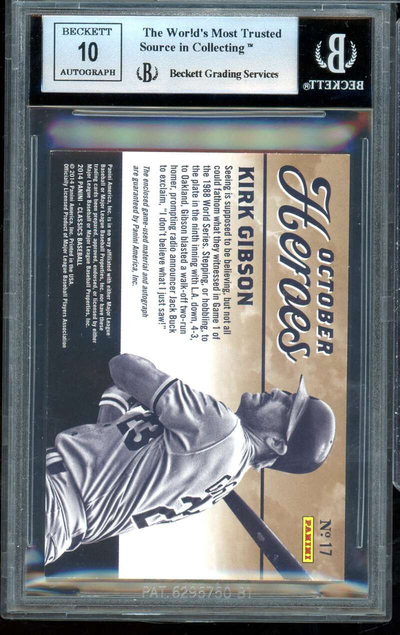 Kirk Gibson 2014 Classics Stars OfSummer Combos Prime (6 of 10) #17 BGS 8.5 Image 2