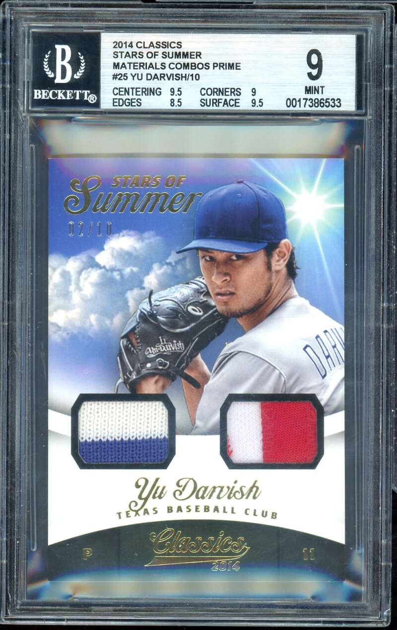 Yu Darvish 2014 Classics Stars Summer Materials Combos Prime (2 of 10) #25 BGS 9 Image 1