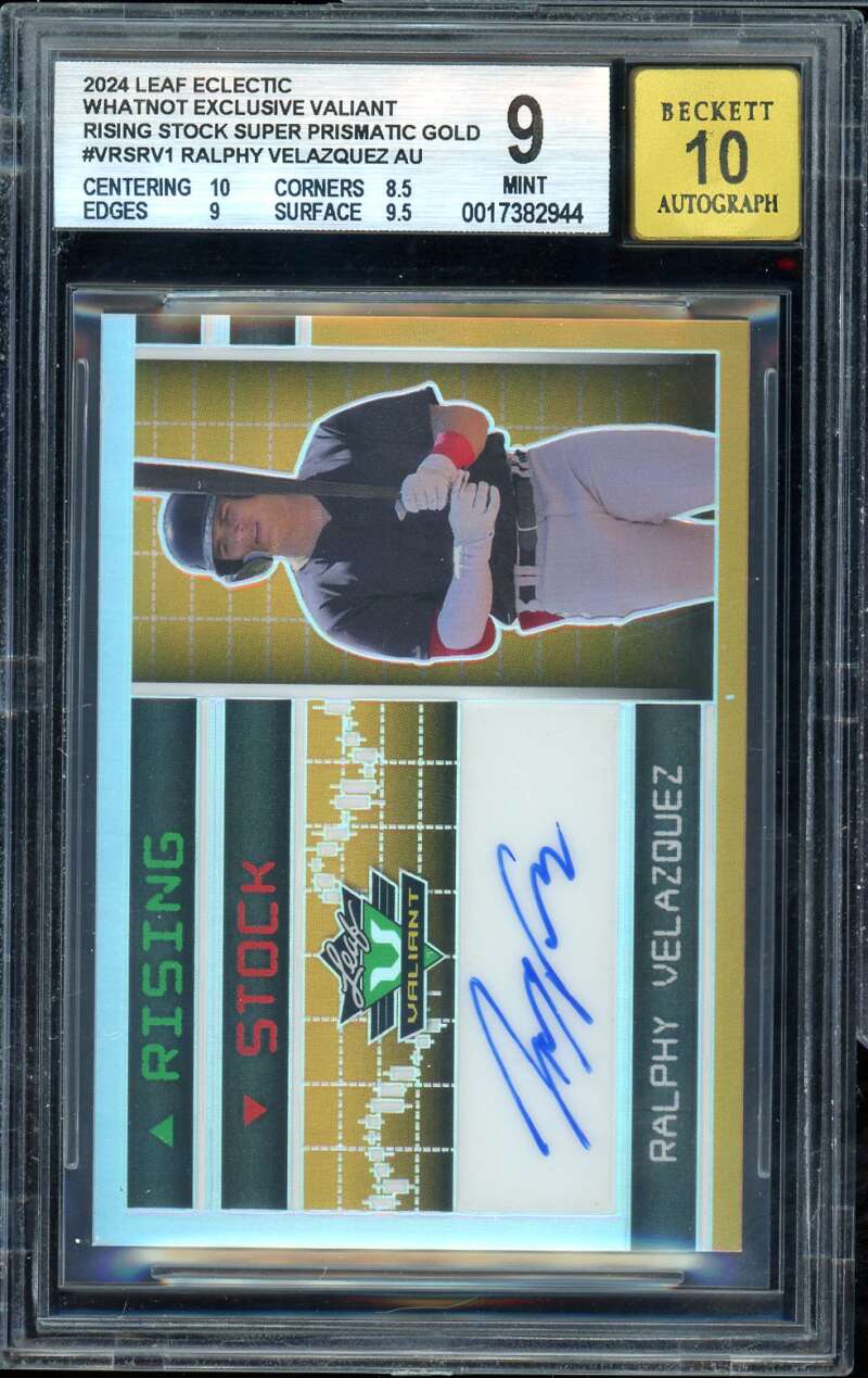 Ralphy Velazquez Rookie 2024 Leaf Electric Prismatic Gold (1 of 1) #VRSRV1 BGS 9 Image 1
