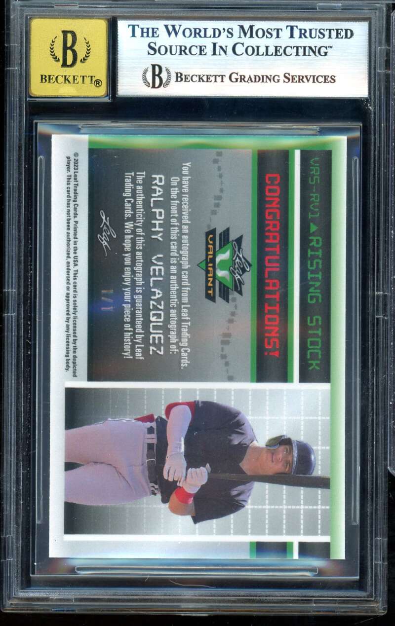 Ralphy Velazquez Rookie 2024 Leaf Electric Prismatic Gold (1 of 1) #VRSRV1 BGS 9 Image 2