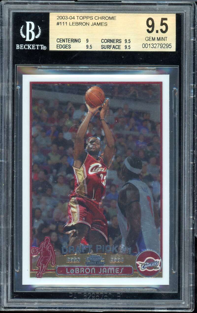 LeBron James Rookie Card 2003-04 Topps Chrome #111 BGS 9.5 Image 1
