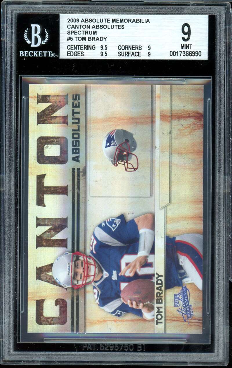 Tom Brady 2009 Absolute Memorabilia Canton Absolutes Spectrum (10/25) #5 BGS 9 Image 1