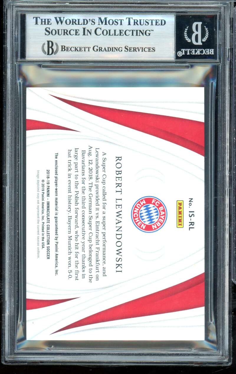 Robert Lewandowski Card 2018-19 Immaculate Collection Relics (pop 1) #35 BGS 8.5 Image 2