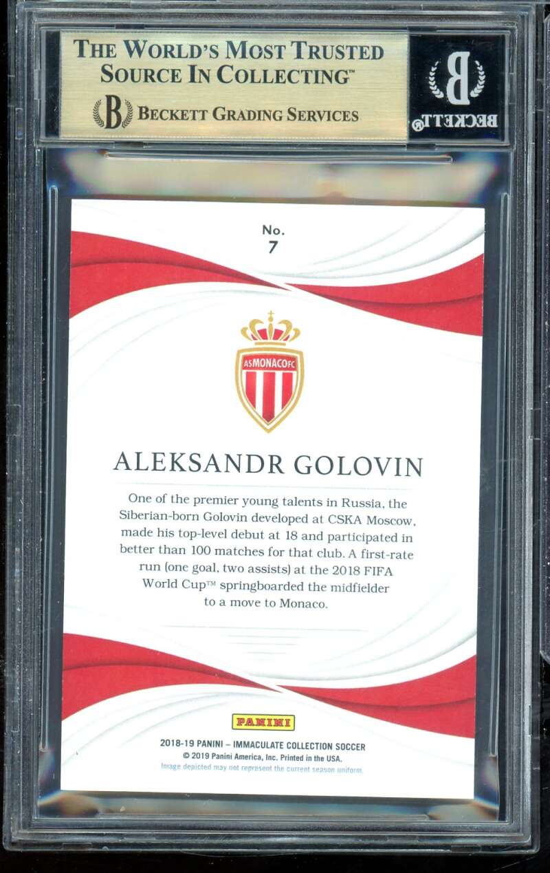 Aleksandr Golovin RC 2018-19 Immaculate Collection Sapphire (1/25) #7 BGS 9.5 Image 2