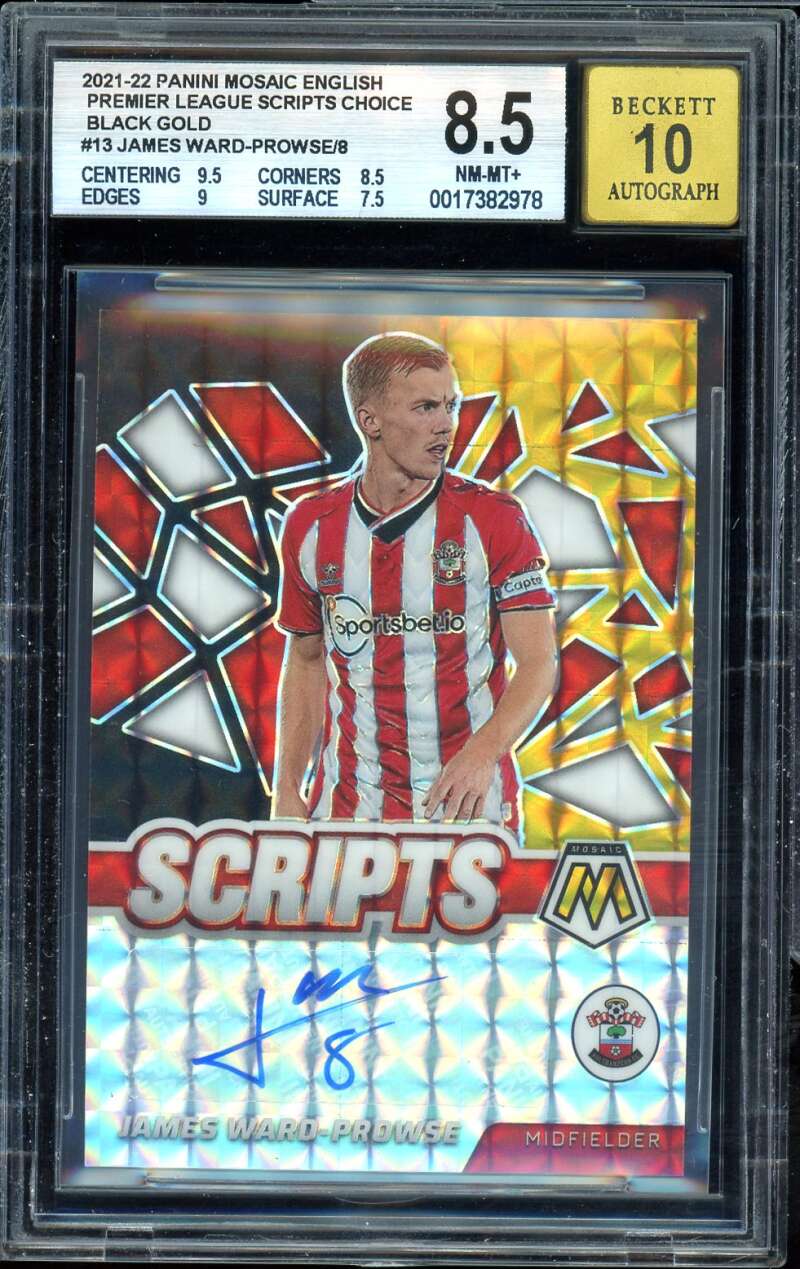 James Ward-Prowse 2021-22 Mosaic Scripts Choice Black Gold (8/8) #13 BGS 8.5 Image 1