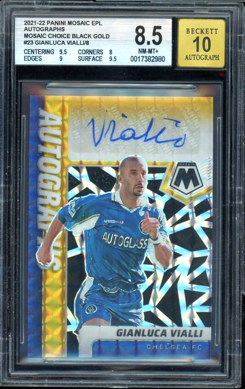 Gianluca Vialli Card 2021-22 Mosaic Scripts Choice Black Gold (5/8) #23 BGS 8.5 Image 1
