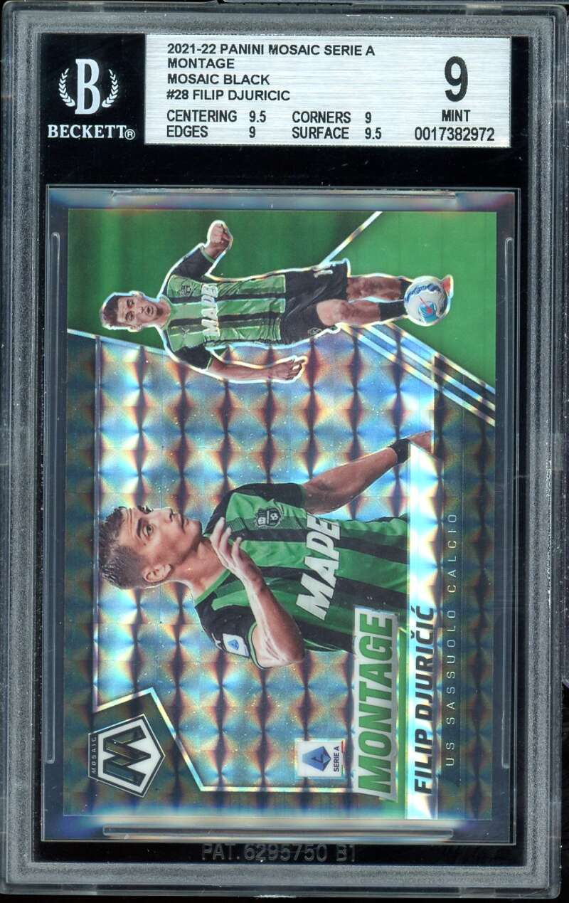 Filip Djuricic 2021-22 Panini Mosaic Montage Mosaic Black (1 of 1) #28 BGS 9 Image 1