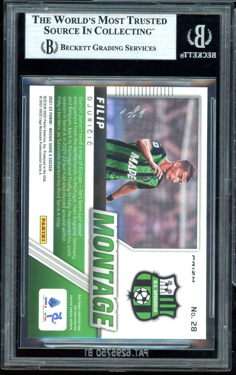 Filip Djuricic 2021-22 Panini Mosaic Montage Mosaic Black (1 of 1) #28 BGS 9 Image 2