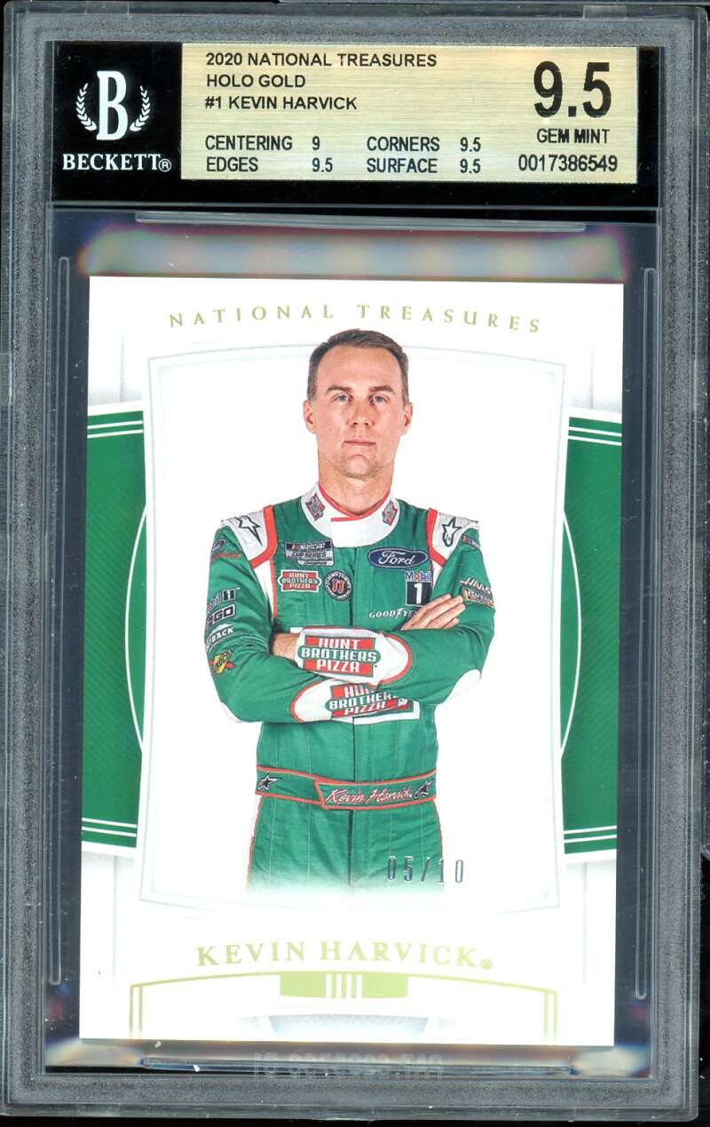 Kevin Harvick Card 2020 National Treasures Holo Gold #1 (5 of 10) BGS 9.5 Image 1