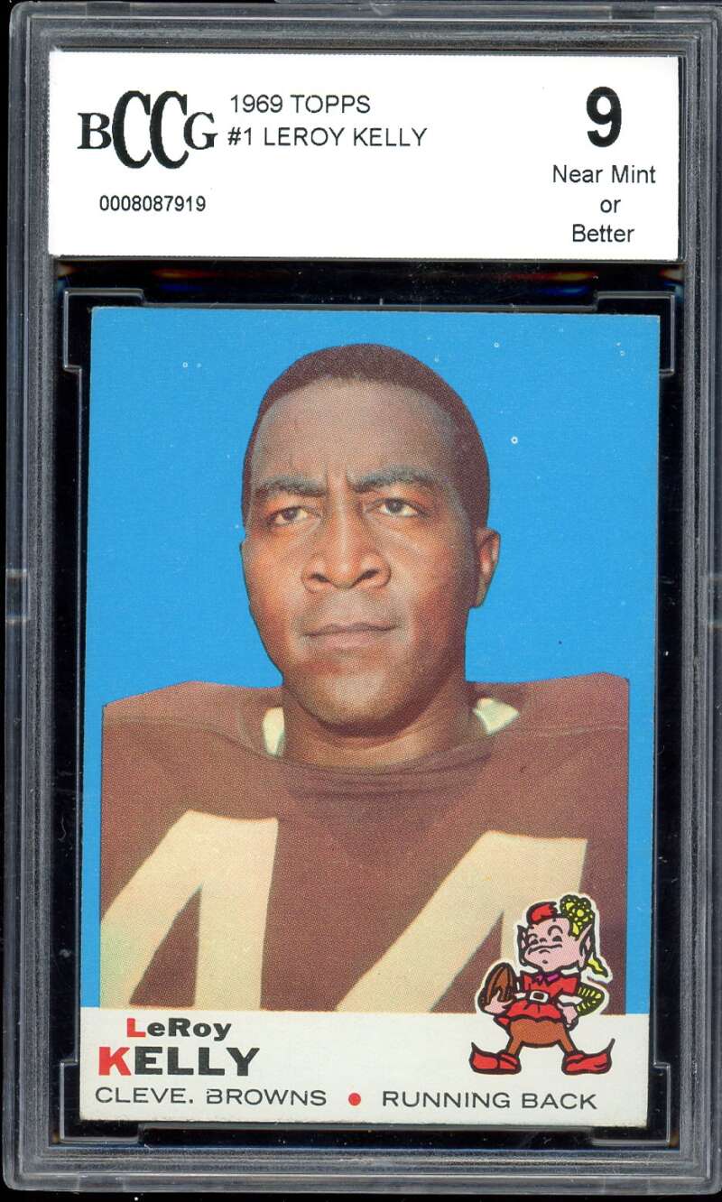 Leroy Kelly Card 1969 Topps #1 BGS BCCG 9 Image 1