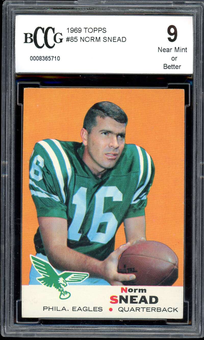 Norm Snead Card 1969 Topps #85 BGS BCCG 9 Image 1