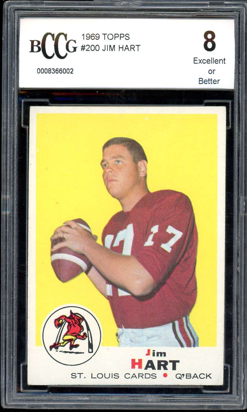 Jim Hart Card 1969 Topps #200 BGS BCCG 8 Image 1