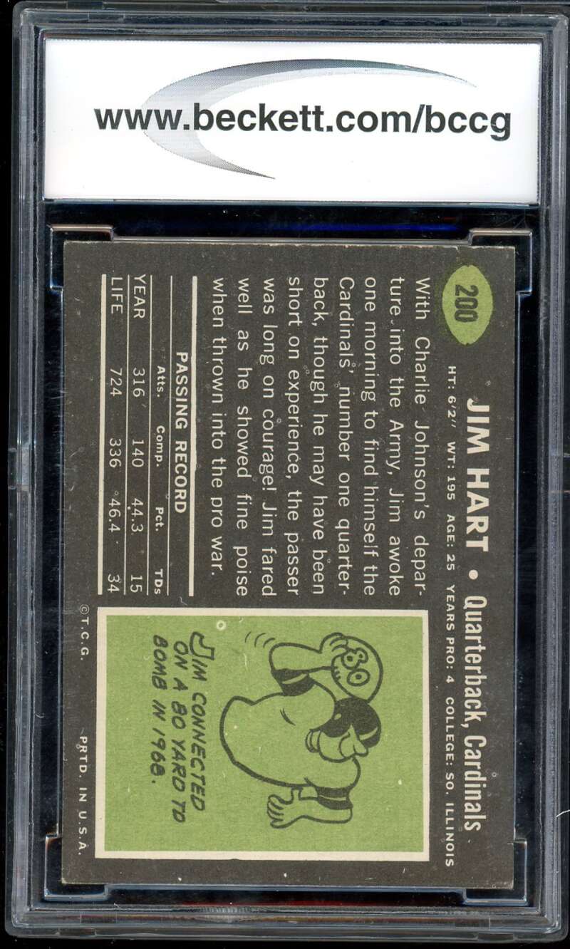 Jim Hart Card 1969 Topps #200 BGS BCCG 8 Image 2