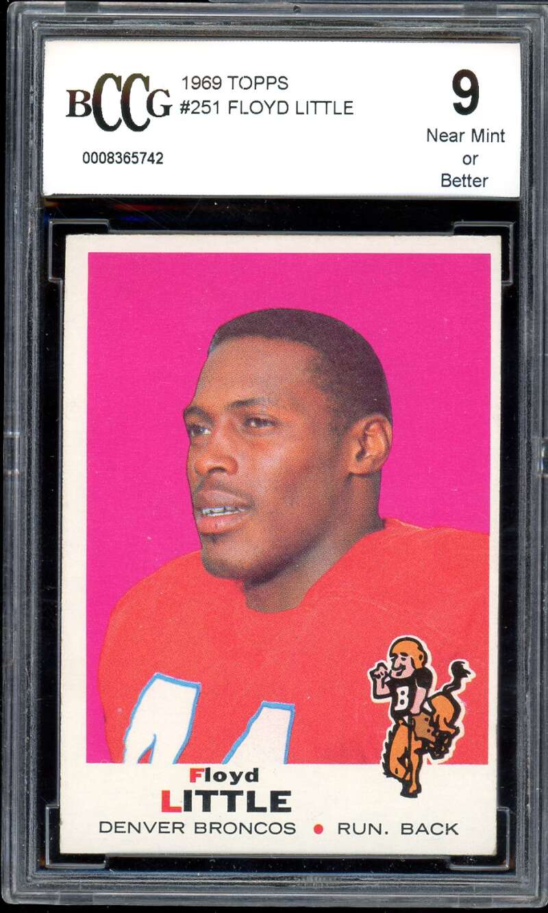 Floyd Little Card 1969 Topps #251 BGS BCCG 9 Image 1